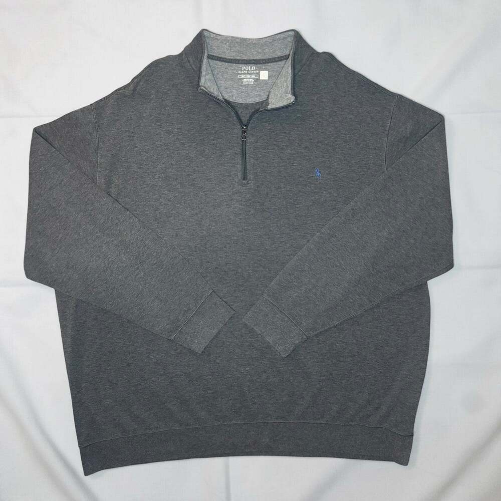 Polo Ralph Lauren 3XLT Big & Tall Quarter Zip Pullover Charcoal Heather Gray
